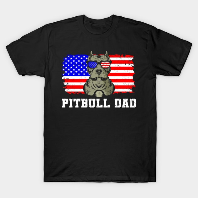 Pitbull Dad Gift T-Shirt by Delightful Designs